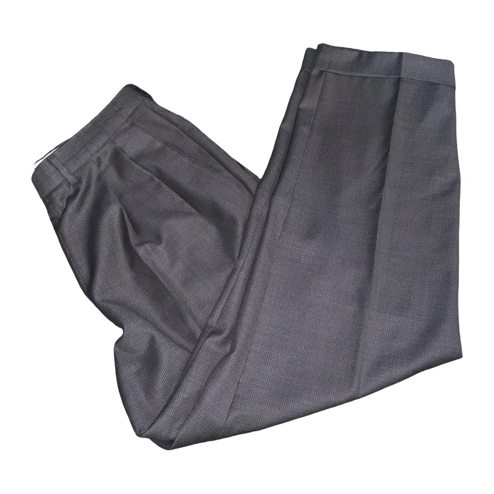 Santorelli Como 2 Mens Sz 34/35 Houndstooth Made in Italy Wool Dress Pants Pleat